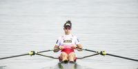 Magdalena Lobnig of Austria competes in the Women's Single Sculls Semifinal A/B at the World Rowing Championship 2019 in Linz-Ottensheim, Austria, 30 August 2019.  EPA-EFE/CHRISTIAN BRUNA