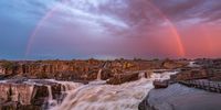 The awesome Augrabies Falls just after a late afternoon shower. Photographed earlier this year during the February floods. Photographer:Roger de la Harpe