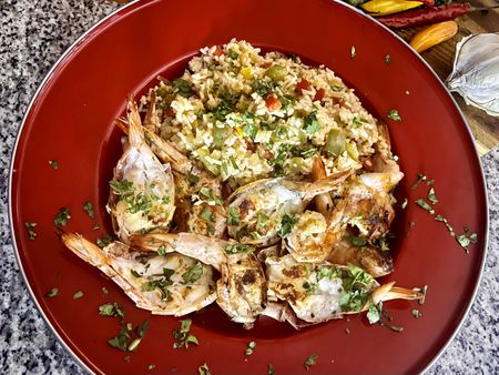 What’s cooking today: Queen prawns with pepper-chilli rice