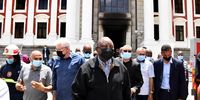President Cyril Ramaphosa, accompanied by Minister Mondli Gungubele, Minister Patricia de Lille, Deputy Minister Zizi Kodwa and Western Cape Premier Allan Winde,  inspects damage to Parliament in Cape Town on 2 January 2022. (Photo: Elmond Jiyane / GCIS)