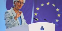 Christine Lagarde, president of the European Central Bank (ECB), at a rates decision news conference in Frankfurt, Germany, on Thursday, June 6, 2024. The&nbsp;European Central Bank&nbsp;delivered the interest-rate reduction its been flagging for months  moving away from a record high  but stopped short of indicating more may follow. Photographer: Alex Kraus/Bloomberg