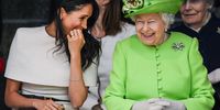 CHESTER, ENGLAND - JUNE 14:  Queen Elizabeth II sitts and laughs with Meghan, Duchess of Sussex during a ceremony to open the new Mersey Gateway Bridge on June 14, 2018 in the town of Widnes in Halton, Cheshire, England. Meghan Markle married Prince Harry last month to become The Duchess of Sussex and this is her first engagement with the Queen. During the visit the pair will open a road bridge in Widnes and visit The Storyhouse and Town Hall in Chester.  (Photo by Jeff J Mitchell/Getty Images)