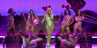 Iggy Azalea (C) performs with dancers during the 2024 Adult Video News Awards at Resorts World Las Vegas on January 27, 2024 in Las Vegas, Nevada. (Photo by Ethan Miller/Getty Images)