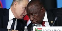 Russian President Vladimir Putin (L) speaks with South African President Cyril Ramaphosa (R) at the first plenary session as part of the 2019 Russia-Africa Summit at the Sirius Park of Science and Art in Sochi, Russia, 24 October 2019. The Russia-Africa Summit and Economic Forum take place on 23-24 October 2019.  EPA/SERGEI CHIRIKOV / POOL