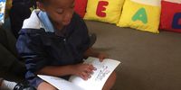 A learner from Grahamstown Primary reads a book in IsiXhosa from the Lebone Centre’s classroom library. (Photo: Josi-Fay Salvadori)
