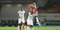 Aubrey Maphosa Modiba of South Africa challenges Youssef En-Nesyri of Morocco during 2023 Africa Cup of Nations match between Morocco and South Africa at Laurent Pokou Stadium in San Pedro, Cote dIvoire on 30 January 2024  ©Weam Mostafa/BackpagePix