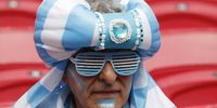 A supporter of Argentina before the FIFA World Cup 2018 round of 16 soccer match between France and Argentina in Kazan, Russia, 30 June 2018. EPA-EFE/DIEGO AZUBEL