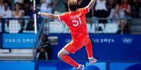 Duco Telgenkamp of Holland celebrates 4-0  during the  Olympic Games match between Holland v Spain at the Stade Olympique Yves du Manoir on August 6, 2024 in Paris France (Photo by Eric Verhoeven/Soccrates/Getty Images)