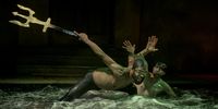 Carlo Daniels as Poseidon and Brent Palmer as a seafarer in 'Metamorphoses' (Photo Fiona MacPherson)
