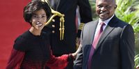 Deputy President David Mabuza and his wife Nonhlanhla Patience Minisi during the inauguration of ANC president Cyril Ramaphosa as head of state of the Republic of South Africa at Loftus Stadium on May 25, 2019 in Pretoria, South Africa.  The swearing in of Ramaphosa, which follows the 8 May general elections, was held at the stadium instead of the Union Buildings in order to allow more public attendance and participation. Chief Justice Mogoeng Mogoeng administered the affirmation of the president to the republic and his faithfulness to the constitution. (Photo by Gallo Images/Lefty Shivambu)