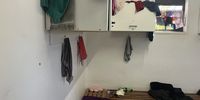 One of the female locker rooms is being used by scores of students living in the CPUT sports hall. (Photo: Ella Morrison)