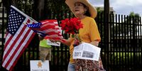 A participant in the 'No Kings' protest in San Juan, Puerto Rico. Puerto Rico is a US territory. (Photo: Thais Llorca / EPA)