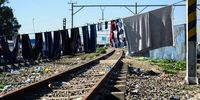 Informal structures on the railway line in Philippi on the Cape Flats, Cape Town on 11 June 2021. (Photo by Gallo Images/ER Lombard)