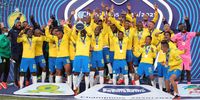 Mamelodi Sundowns, winners of the DStv Premiership match between Mamelodi Sundowns and Cape Town City FC at Loftus Versfeld Stadium, on 5 June 2021 in Pretoria, South Africa. (Photo: Samuel Shivambu / BackpagePix / Gallo Images)