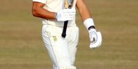 South Africa's Aiden Markram celebrates his half century during the fourth day of the second cricket Test against Pakistan in Rawalpindi, Pakistan on Sunday. Markram fininshed the day on 59 not out, with partner Rassie van der Dussen on 48 not out, carrying the Proteas to 175 for one, chasing a target of 370 on the final day of the Test on Monday. (PHOTO: EPA / Sohail Shahzad)