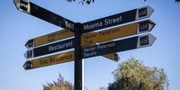 Signboards with directions on a street corner on Vilakazi Street.<br>(Photo: Shiraaz Mohamed)