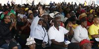 The community of Hammanskraal react to President Cyril Ramaphosa during his address at Temba Stadium on 8 June 2023. (Photo: Felix Dlangamandla)