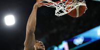 Giannis Antetokounmpo of Greece in action during the Men quarterfinal match between Greece and Germany of the Basketball competitions in the Paris 2024 Olympic Games, at the Bercy Arena in Paris, France, 06 August 2024.  EPA-EFE/CAROLINE BREHMAN