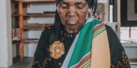 Gertrude Mbetse has been a member of Mapusha Weaving Cooperative since its inception in the 1970s. (Photo: Bridget Hilton-Barber)