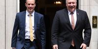 US Secretary of State Mike Pompeo, right, with British Foreign Secretary Dominic Raab, left, at 10 Downing Street in London, Britain, 21 July 2020. Pompeo spoke at a roundtable organised by the Henry Jackson Society during this trip. (Photo: EPA-EFE / Andy Rain)