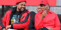 Mbuyiseni Ndlozi and Julius Malema (EFF President) at the Alexandra Freedom Day Rally on April 27, 2024 in Johannesburg, South Africa. Freedom Day 2024 marks the 30th anniversary of South Africa’s democratic dispensation and commemorates the nation’s first democratic election on 27 April 1994. (Photo: Gallo Images / Luba Lesolle)