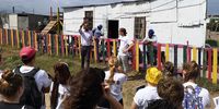The original Creche 13 on the first day students visited to plan its conversion. (Photo: Nelson Mandela University)