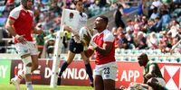 Api Bavadra of Great Britain celebrates after scoring a try during the Pool A match between Great Britain and South Africa on Day One of the HSBC London Sevens at Twickenham Stadium on 20 May, 2023 in London, England. (Photo: Luke Walker/Getty Images)
