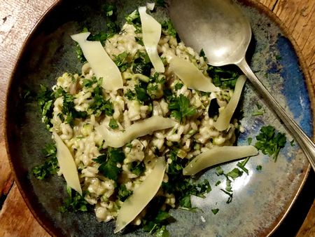 Courgette, caperberry & blue cheese risotto