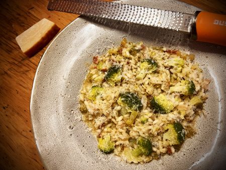 What’s cooking today: Broccoli & lemon risotto with pancetta