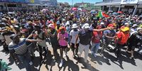Thousands of residents protest against the Enoch Mgijima Local Municipality in Komani on 27 January 2023. They reportedly marched against poor service delivery and dilapidated infrastructure. (Photo: Lulama Zenzile / Gallo images / Die Burger)