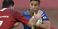 Japans William Tupou hands off russias Tagir Gadzhiev during the Japan v Russia autumn international game at the Kingsholm stadium in Gloucester, Britain 24 November 2018.  EPA-EFE/NEIL MUNNS