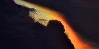 Cloud Iridescence or Irisation, a colorful optical phenomenon that occurs when sunlight is diffracted through small water droplets in the atmosphere, is seen at sunset, in Chennai, India, 02 June 2023.  EPA-EFE/IDREES MOHAMMED
