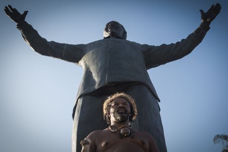 Khoisan protesters outside Union Buildings hunt pigeons to stay alive