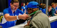 A delegate receives accreditation. Democratic Alliance Federal Conference held at Gallagher Convention centre in Midrand on 01 April 2023.<br>(Photo: DA Media)