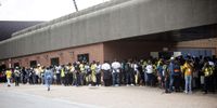 ANC delegates line up to cast their votes for the party’s National Executive Committee at Nasrec during the ANC's 55th national conference in Johannesburg on 20 December 2022. (Photo: Leila Dougan)