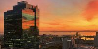 Fiery cityscape sunrise. Image: Janice Ashby