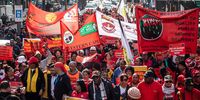 Cosatu members during the National Day Of Action on July 06, 2023 in Cape Town, South Africa. The union is protesting  against rampant unemployment,  state of the economy, load shedding, poor governance and the poor living standards of workers among  other grievances. (Photo by Gallo Images/ER Lombard)