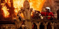 Firefighters battle the blaze at Notre-Dame. Production still from 'Notre-Dame On Fire'. Image: courtesy of Universal Studios
