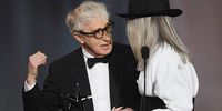 Director-actor Woody Allen (L) presents the AFI Life Achievement Award to honoree Diane Keaton onstage during American Film Institute's 45th Life Achievement Award Gala Tribute to Diane Keaton at Dolby Theatre on June 8, 2017 in Hollywood, California. 26658_007  (Photo by Kevin Winter/Getty Images)