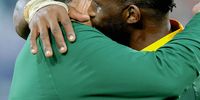  Siya Kolisi is congratulated by his coach Rassie Erasmus following the Rugby World Cup 2023 Final (Photo: Tom Jenkins / Getty Images)