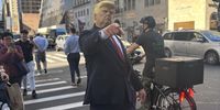 Donald Trump outside Trump Towers. Photographer: Lorraine Martin