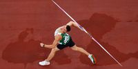 TOKYO, JAPAN - AUGUST 07: Aliaksei Katkavets of Team Belarus competes in the Men's Javelin Throw final on day fifteen of the Tokyo 2020 Olympic Games at Olympic Stadium on August 07, 2021 in Tokyo, Japan. (Photo by Rob Carr/Getty Images)