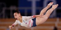 TOKYO, JAPAN - AUGUST 02: Jennifer Gadirova of Team Great Britain competes during the Women's Floor Exercise Final on day ten of the Tokyo 2020 Olympic Games at Ariake Gymnastics Centre on August 02, 2021 in Tokyo, Japan. (Photo by Adam Pretty/Getty Images)