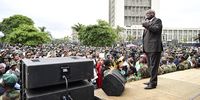 Former president Jacob Zuma addresses a rally  outside the Durban High Court in March. He is now calling for South Africans to take to the ballot again after the recent elections. (Photo: Gallo Images/Darren Stewart)