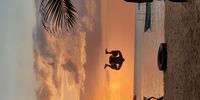 Sunset fun and games on the beach at Nungwi, Zanzibar. May 2021. Photographer: Barbara Mould