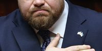 Chairman of the Verkhovna Rada of Ukraine Ruslan Stefanchuk gestures as he addresses the French National Assembly in Paris, France, 31 January 2023.  EPA-EFE/MOHAMMED BADRA
