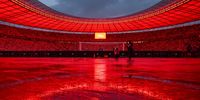 Red illuminated olympic stadium prior the UEFA Champions League group C soccer match between Union Berlin and Sporting de Braga, in Berlin, Germany, 03 October 2023.  EPA-EFE/FILIP SINGER