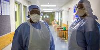 Nurses in the isolation unit during the media briefing to discuss the first case of Covid-19 at Tygerberg Hospital in the Western Cape on March 11, 2020 in Cape Town, South Africa. The Department of Health confirmed in a statement that the first case is a 36-year-old male who had travelled to multiple countries and returned to South Africa on the 9th of March 2020. (Photo by Gallo Images/Misha Jordaan)