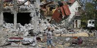 epa10127654 A local man inspects debris of private buildings and recreation center after a recent rocket hit in Zatoka settlement near the South Ukrainian city of Odesa, 18 August 2022, amid the Russian invasion. At least four people were injured, according to the State Emergency Service. Russian troops on 24 February entered Ukrainian territory, starting a conflict that has provoked destruction and a humanitarian crisis.  EPA-EFE/STR
