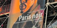 A self-portrait of Gerard Sekoto on the Pompidou Centre to advertise the Paris Noir exhibition.